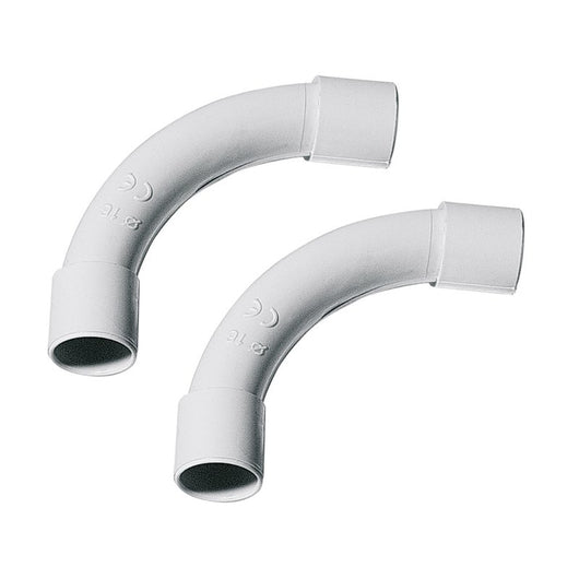 2 PZ Raccordi Tubo a Tubo Curvi Semplici 90° per Tubo Rigido 16mm IP40