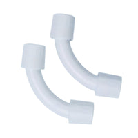 2 PZ Raccordi Tubo a Tubo Curvi Semplici 90° per Tubo Rigido 25mm IP40