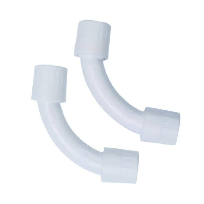 2 PZ Raccordi Tubo a Tubo Curvi Semplici 90° per Tubo Rigido 25mm IP40