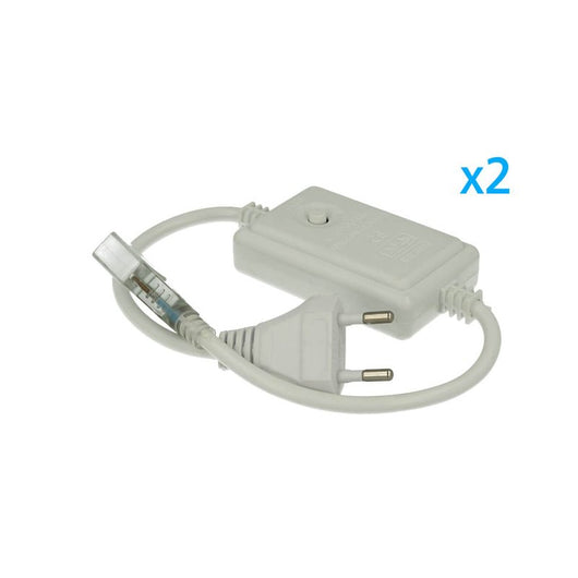 2 PZ Spine Alimentatore Trasformatore 2 Pin RGB Passo 6mm con Interruttore On Off e Controller 8 Programmi per Striscia LED 220V