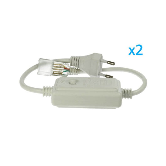 2 PZ Spine Alimentatore Trasformatore 4 Pin Passo 9mm per Bobina LED RGB 220V con Interruttore e Controller 8 Programmi