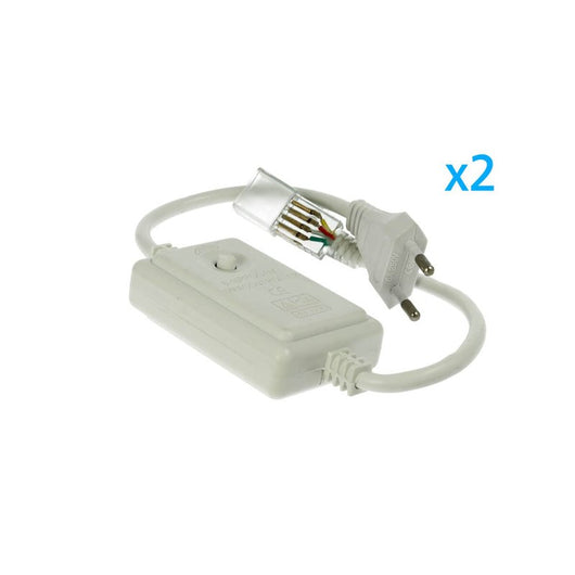 2 PZ Spine Alimentatore Trasformatore 4 Pin Passo 9mm per Bobina LED RGB 220V con Interruttore e Controller 8 Programmi