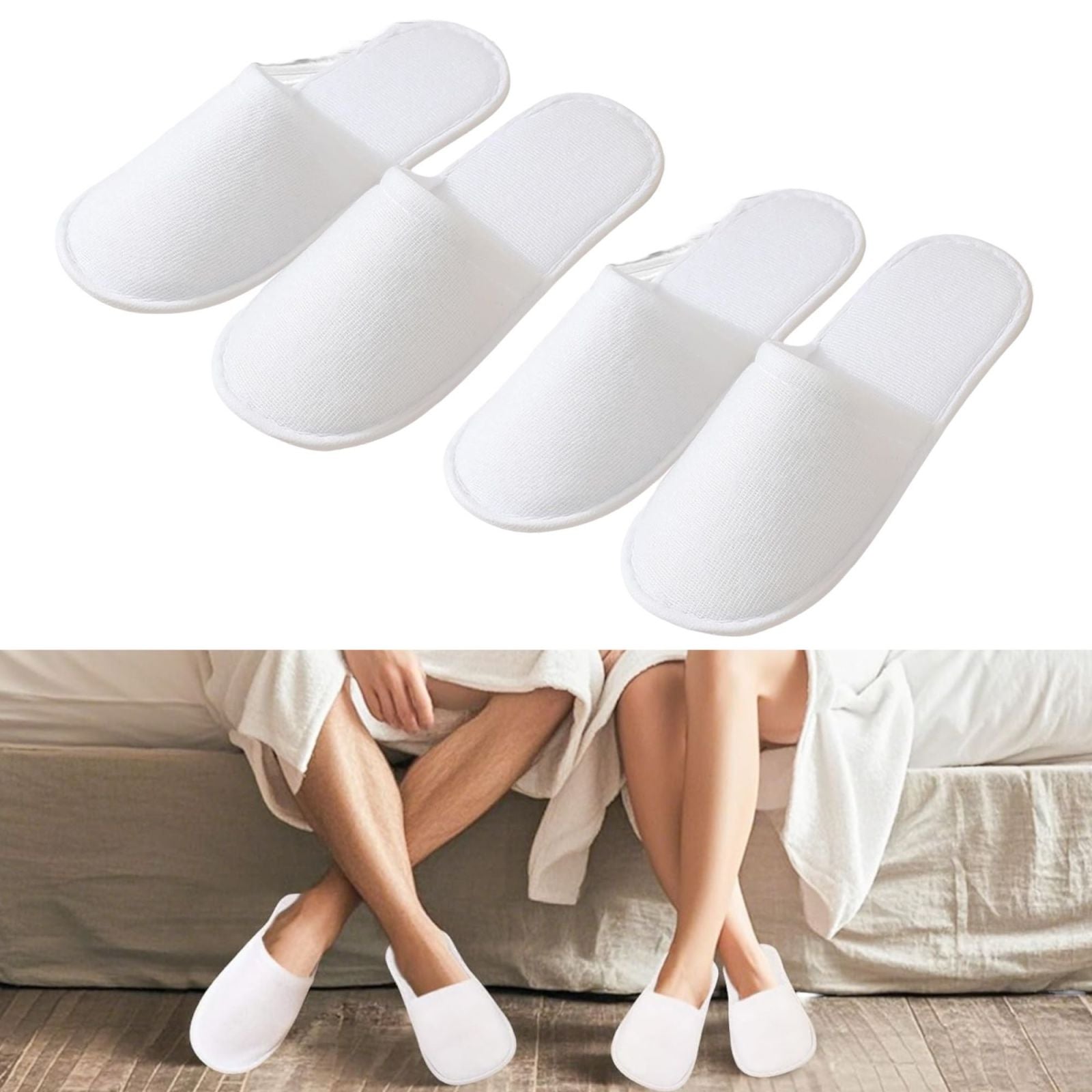 2 Paia Pantofole Monouso Hotel Taglia Unica Antiscivolo da Viaggio Spa