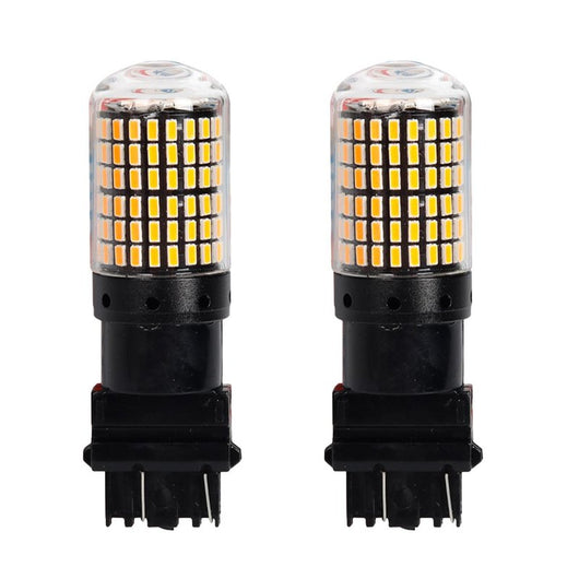2 Pezzi 3157 T25 P27/W 65mm Lampade LED Auto Camion 12V 24V Canbus 144 SMD 3014 300lm 10W/3W Gialla Ambra