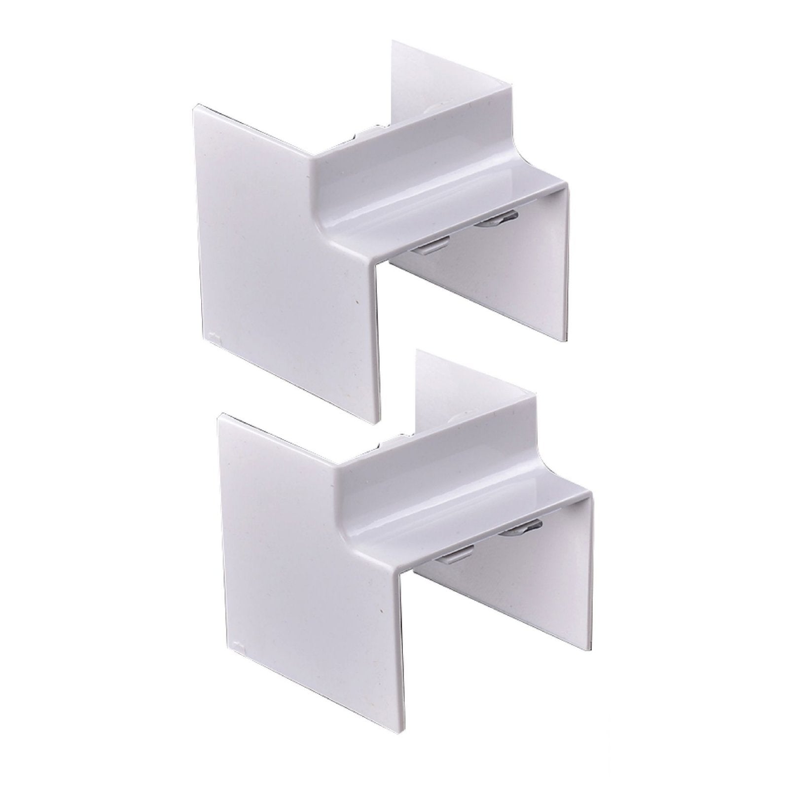 2 Pezzi Connettore Angolare Per Canaline Passacavi 40X40mm, Angolo Esterno 90°, Colore Bianco