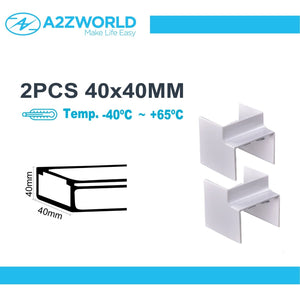 2 Pezzi Connettore Angolare Per Canaline Passacavi 40X40mm, Angolo Esterno 90°, Colore Bianco