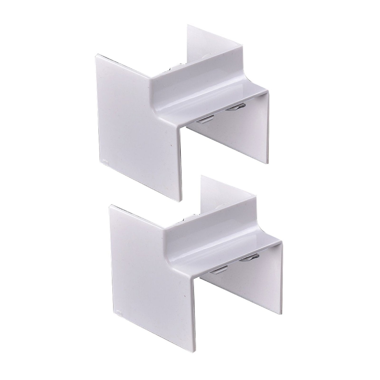 2 Pezzi Connettore Angolare Per Canaline Passacavi 60X40mm, Angolo Esterno 90°, Colore Bianco