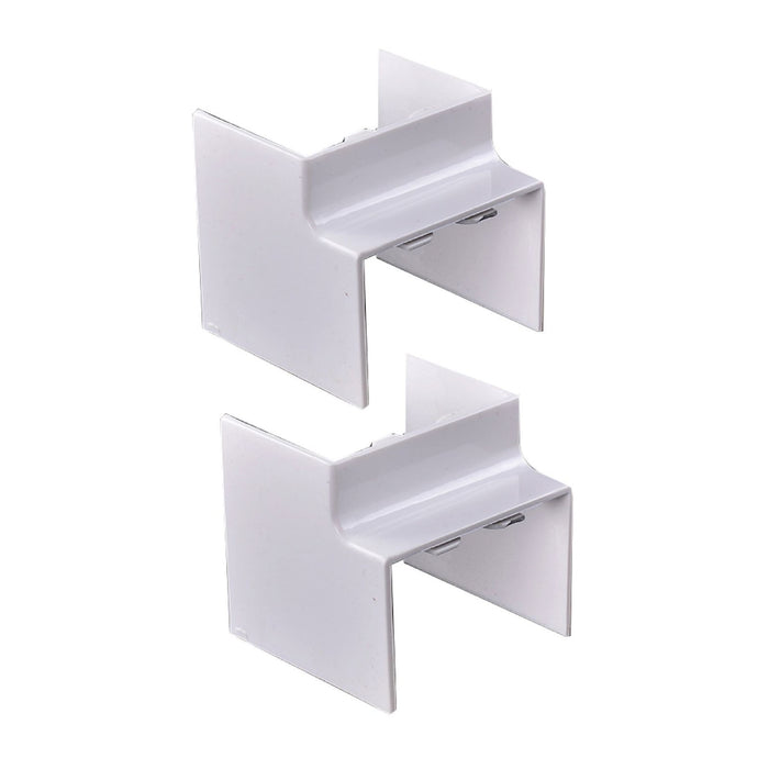 2 Pezzi Connettore Angolare Per Canaline Passacavi 60X40mm, Angolo Esterno 90°, Colore Bianco