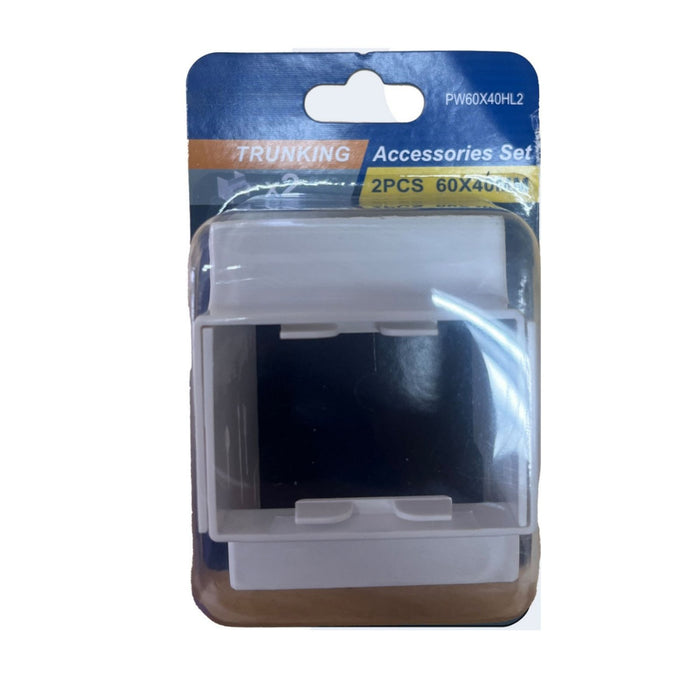2 Pezzi Connettore Angolare Per Canaline Passacavi 60X40mm, Angolo Esterno 90°, Colore Bianco