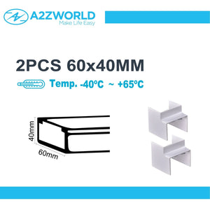 2 Pezzi Connettore Angolare Per Canaline Passacavi 60X40mm, Angolo Esterno 90°, Colore Bianco