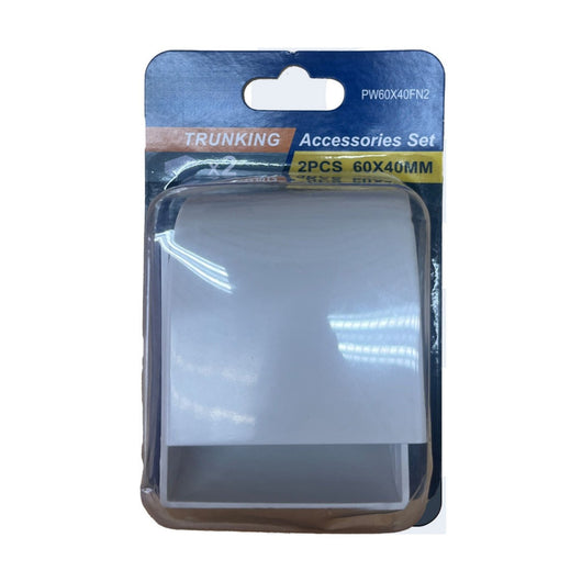 2 Pezzi Connettore Angolare Per Canaline Passacavi 60X40mm, Angolo Esterno Con Curva, Colore Bianco