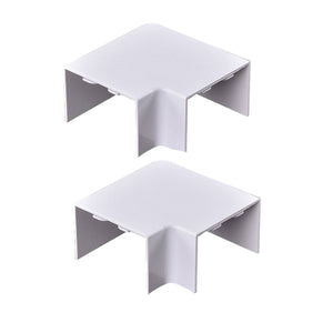 2 Pezzi Connettore Angolare Per Canaline Passacavi 60X40mm, Angolo Interno 90°, Colore Bianco