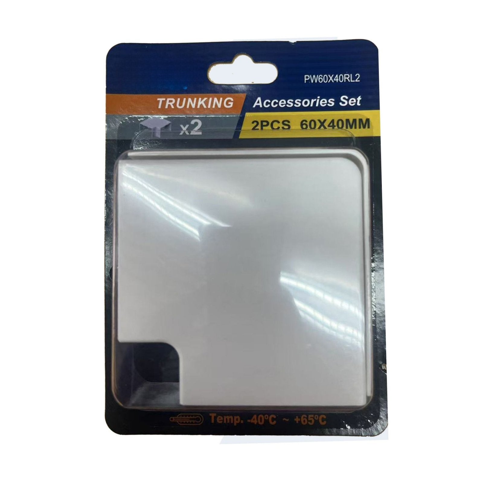 2 Pezzi Connettore Angolare Per Canaline Passacavi 60X40mm, Angolo Interno 90°, Colore Bianco