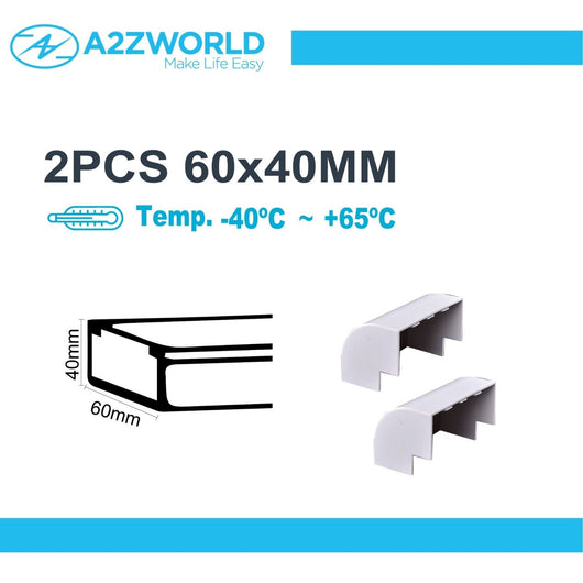 2 Pezzi Connettore Angolare Per Canaline Passacavi 60X40mm, Angolo Interno Con Curva, Colore Bianco