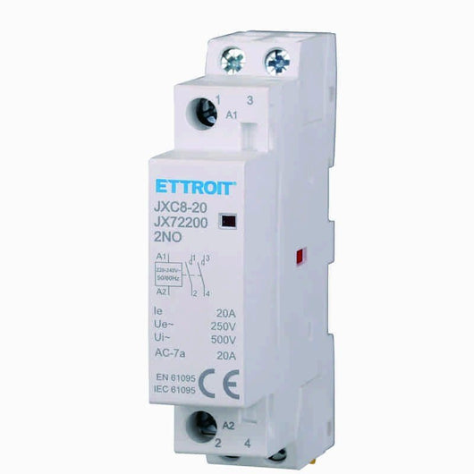2 Pezzi Contattore AC 2P 20A 2NO 250V Occupa 1 Modulo DIN
