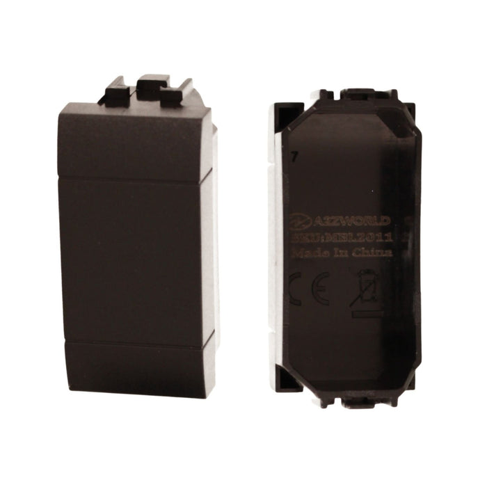 2 Pezzi Copritasti Copriforo Falso Polo  MBL Nero 1M Compatibile Bticino Living International BLN0100