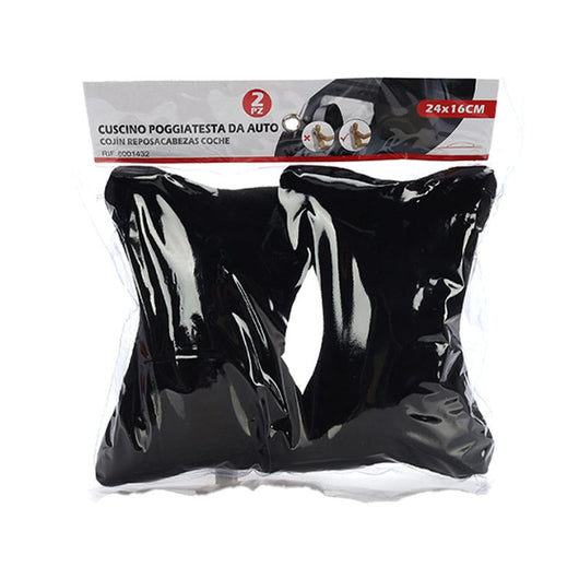 2 Pezzi Cuscini Poggiatesta Auto Ergonomici e Traspiranti Colore Nero