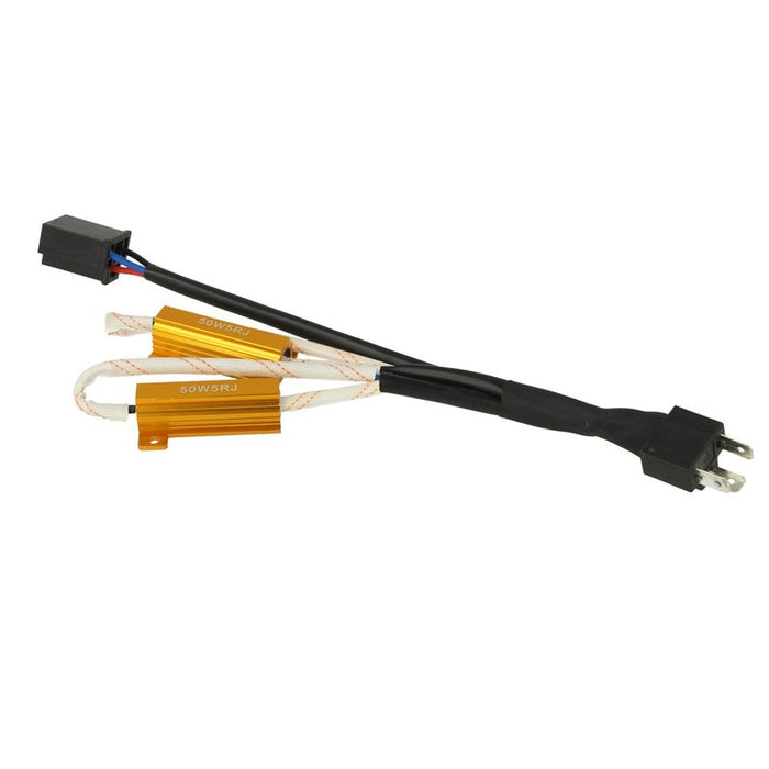 2x Filtro Portalampada LED H4 Canbus No Errore 50W 5 Ohm Anti Sfarfallio Auto