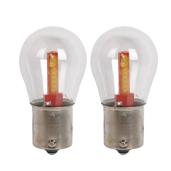 2x Lampada LED BA15s S25 P21W COB 12V 24V 300lm 1.7W Bianco Freddo H50mm