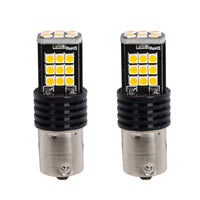 2x Lampada LED BA15s S25 P21W 24 SMD 3030 12V 24V Gialla Ambra H50mm Canbus