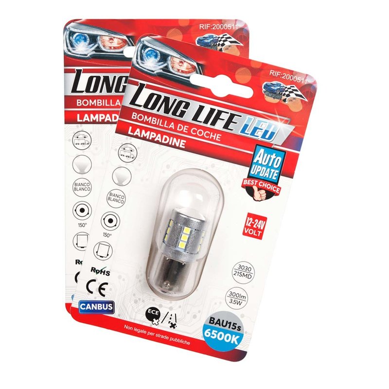 2 Pezzi Lampada LED BAU15S PY21W 21 SMD 3030 12V 24V Canbus Bianco Freddo 3.5W