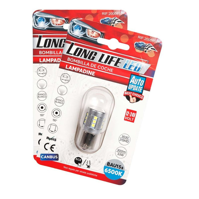 2 Pezzi Lampada LED BAU15S PY21W 21 SMD 3030 12V 24V Canbus Bianco Freddo 3.5W