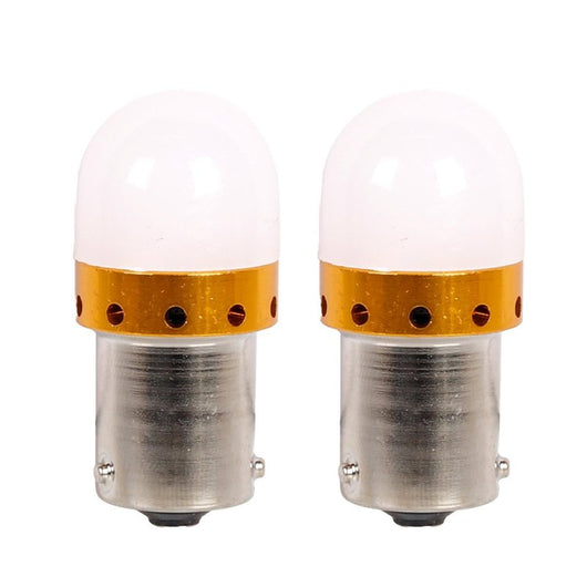 2 Pezzi Lampade LED BAU15S S25 PY21W 9 SMD 3030 12V 24V 300lm 3.5W Gialla Ambra Piedi Storti H41mm 360°