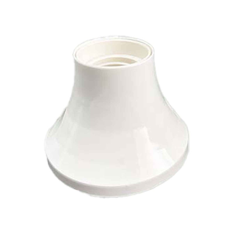 2 Pezzi Portalampade E27 da Parete con Base Dritta in Termoplastico Bianco