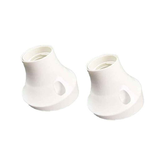 2 Pezzi Portalampade E27 da Parete con Base Inclinata in Termoplastico Bianco