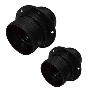 2 Pezzi Portalampade E27, Portalampada in Termoplastico Nero Con Ghiera