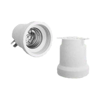 2 Pezzi Portalampade E40 Ceramica Porcellana con Viti per Fili e Gancio in Ferro 1500W