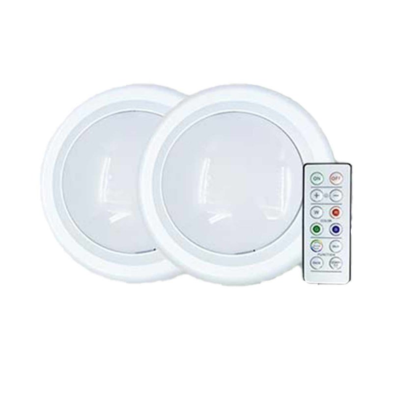 2 Pezzi Mini Lampade LED RGB Dimmerabili con Telecomando 4 Modalità 6lm 0.5W