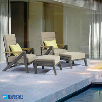 Tempo Style - Pouf KEA in alluminio | Resistente alle intemperie | Con morbido cuscino sfoderabile | Per ambienti esterni come giardino, balcone, terrazza - Antracite