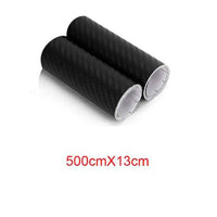 2 Rotoli Pellicola Adesiva Carbonio Nero 13cm x 500cm Effetto 4D per Auto e Moto