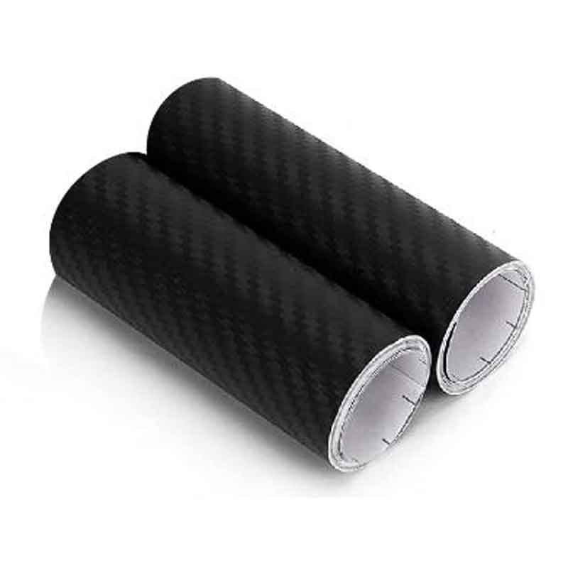 2 Rotoli Pellicola Adesiva Carbonio Nero 13cm x 500cm Effetto 5D per Auto e Moto