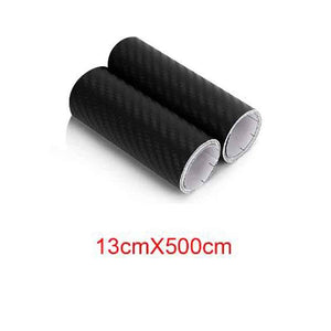 2 Rotoli Pellicola Adesiva Carbonio Nero 13cm x 500cm Effetto 5D per Auto e Moto