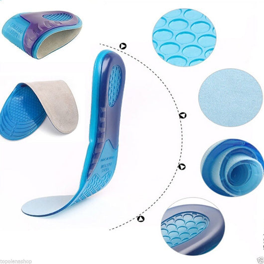 2 SOLETTE GEL MEMORY FOAM MASSAGGIANTI PLANTARE SILICONE SUPPORTO SCARPE UOMO