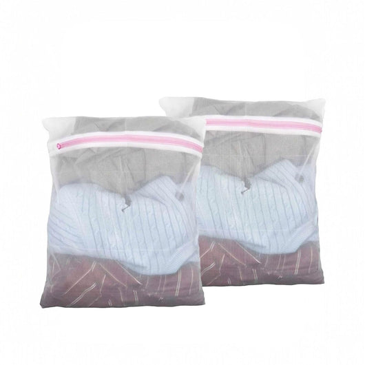 2 Sacchetti per Lavatrice, 50 x 40 cm Borsa Lavanderia con Cerniera  Art.59474