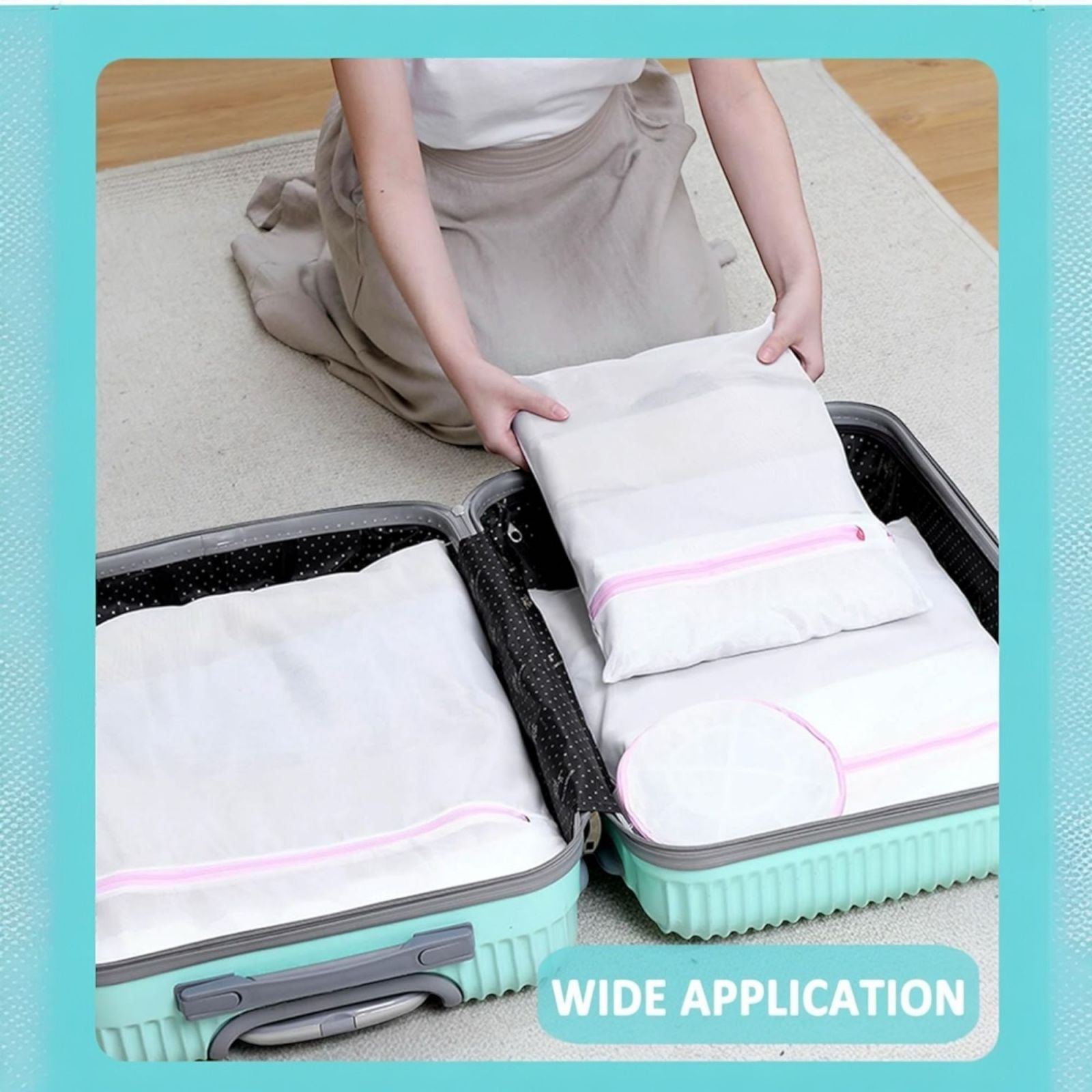 2 Sacchetti per Lavatrice, 50 x 40 cm Borsa Lavanderia con Cerniera  Art.59474