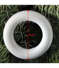 2 Anelli Cerchi Di Polistirolo 32cm Bianchi Decorazioni Natalizie Addobbi Natale         