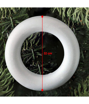 2 Anelli Cerchi Di Polistirolo 32cm Bianchi Decorazioni Natalizie Addobbi Natale         