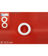 2 Anelli Cerchi Polistirolo 12,5cm Bianchi Decorazioni Natalizie Addobbi Natale         