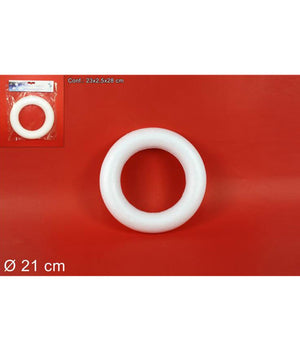 2 Anelli Cerchi Polistirolo 21cm Bianchi Decorazioni Natalizie Addobbi Natale         