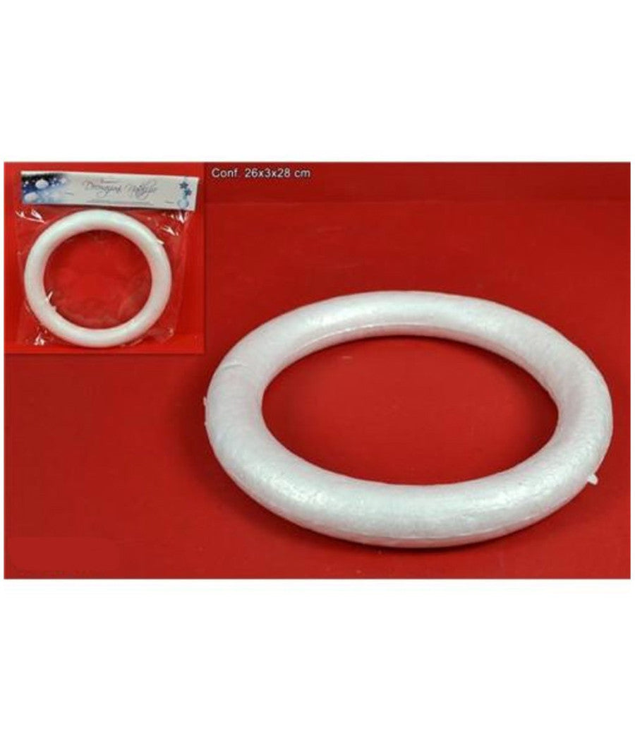 2 Anelli Di Polistirolo 23 Cm Bianchi Per Decorazioni Natalizie Addobbi Natale         
