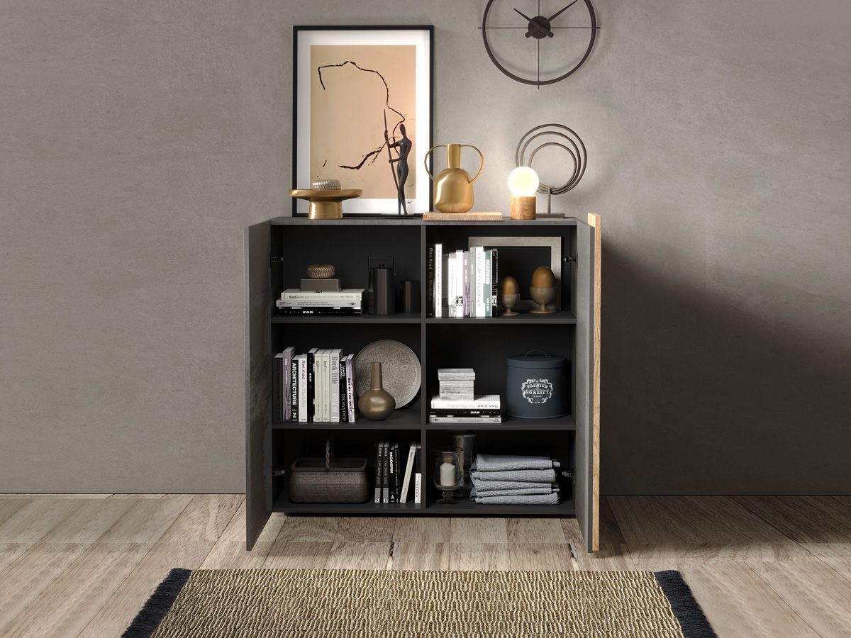 Madia per cucina, 2 ante Titanio e Kadiz ZLCVENMAD6