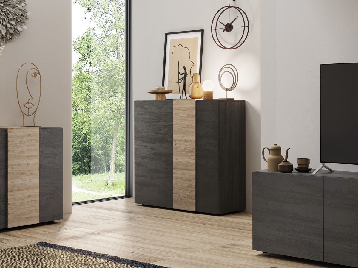 Madia per cucina, 2 ante Titanio e Kadiz ZLCVENMAD6