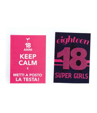2 Biglietti Auguri Compleanno 18 Anni Fucsia Con Busta Keep Calm Super Girl         