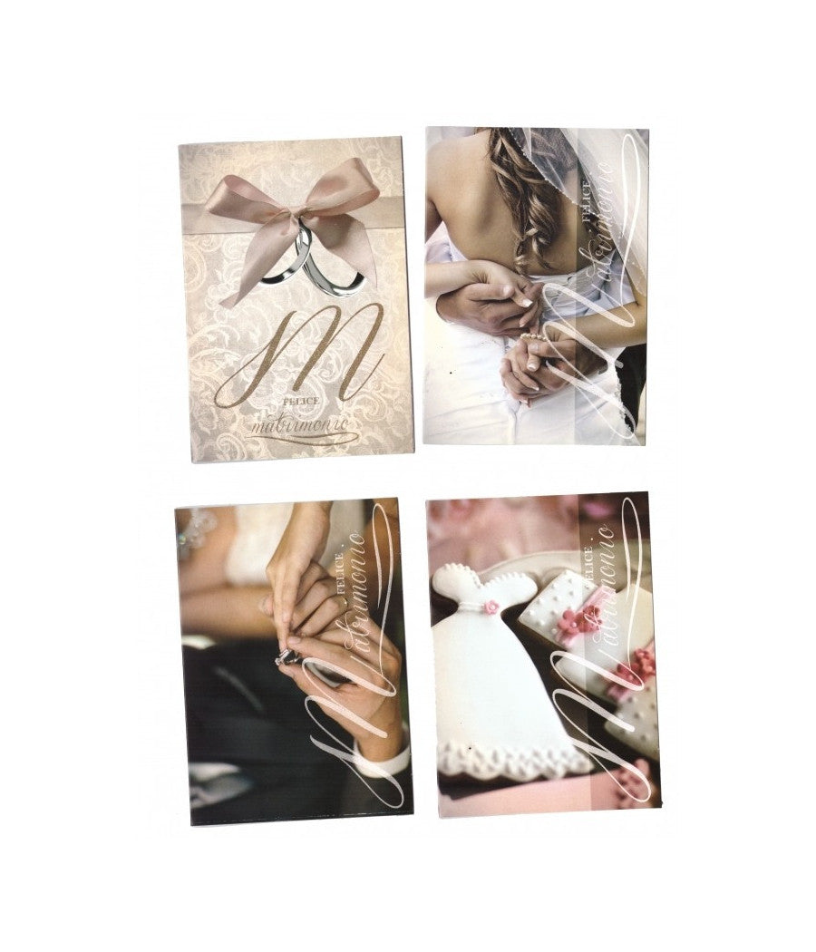 2 Biglietti Biglietto Auguri Matrimonio Felice Con Busta Fedi Anelli Nozze         
