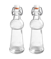 2 Bottiglia Bottiglie Bottigliette In Vetro Con Meccanico Con Guarnizione 75ml         