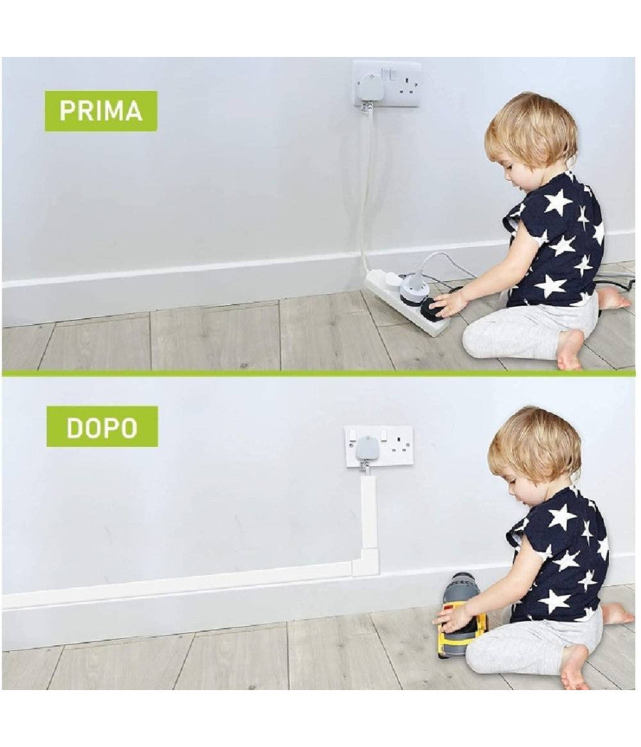 2 Canalina Elettrica Passacavi Plastica Ct2 2mt 40x25mm Bianca Copertura 5624025         